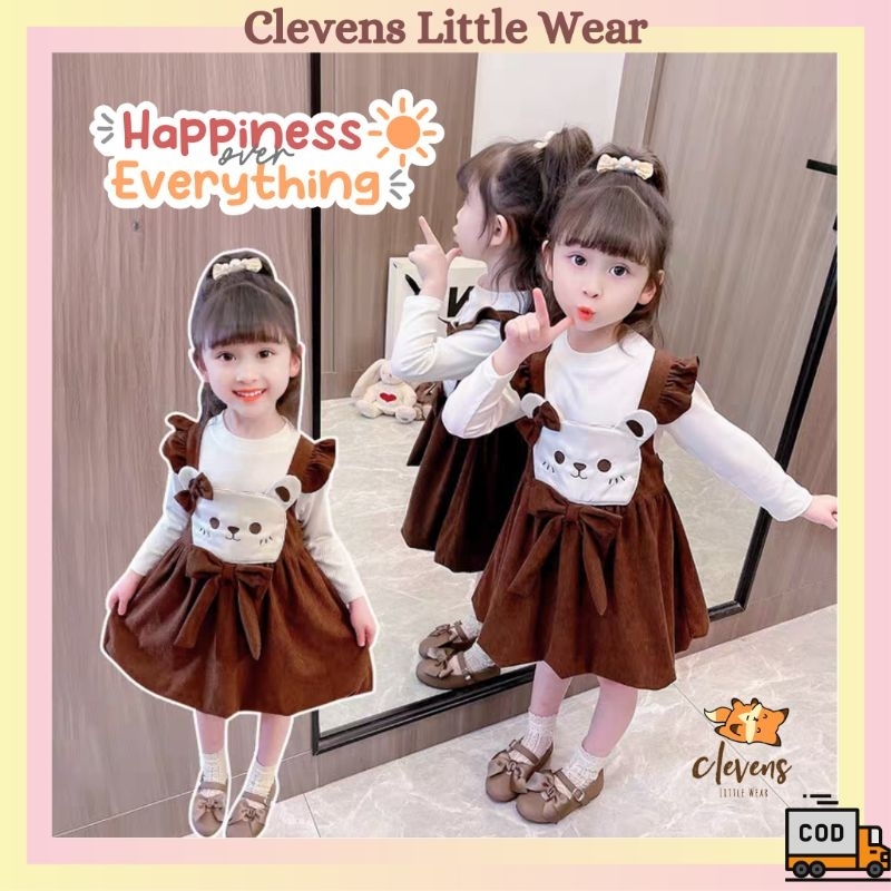 CLV Wanda Dress / Dress Anak Perempuan Import 1-4 Tahun / Baju Korea Anak Cewek / Dres Anak