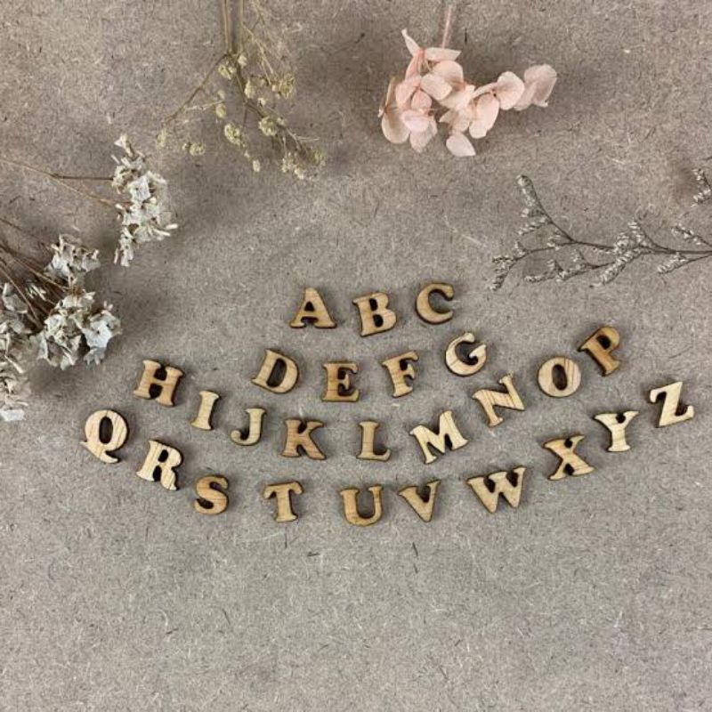 LASER CUTTING HURUF A-Z PLYWOOD/UKIRAN HURUF KAYU/HURUF DEKORASI MAHAR/NAMA KAYU
