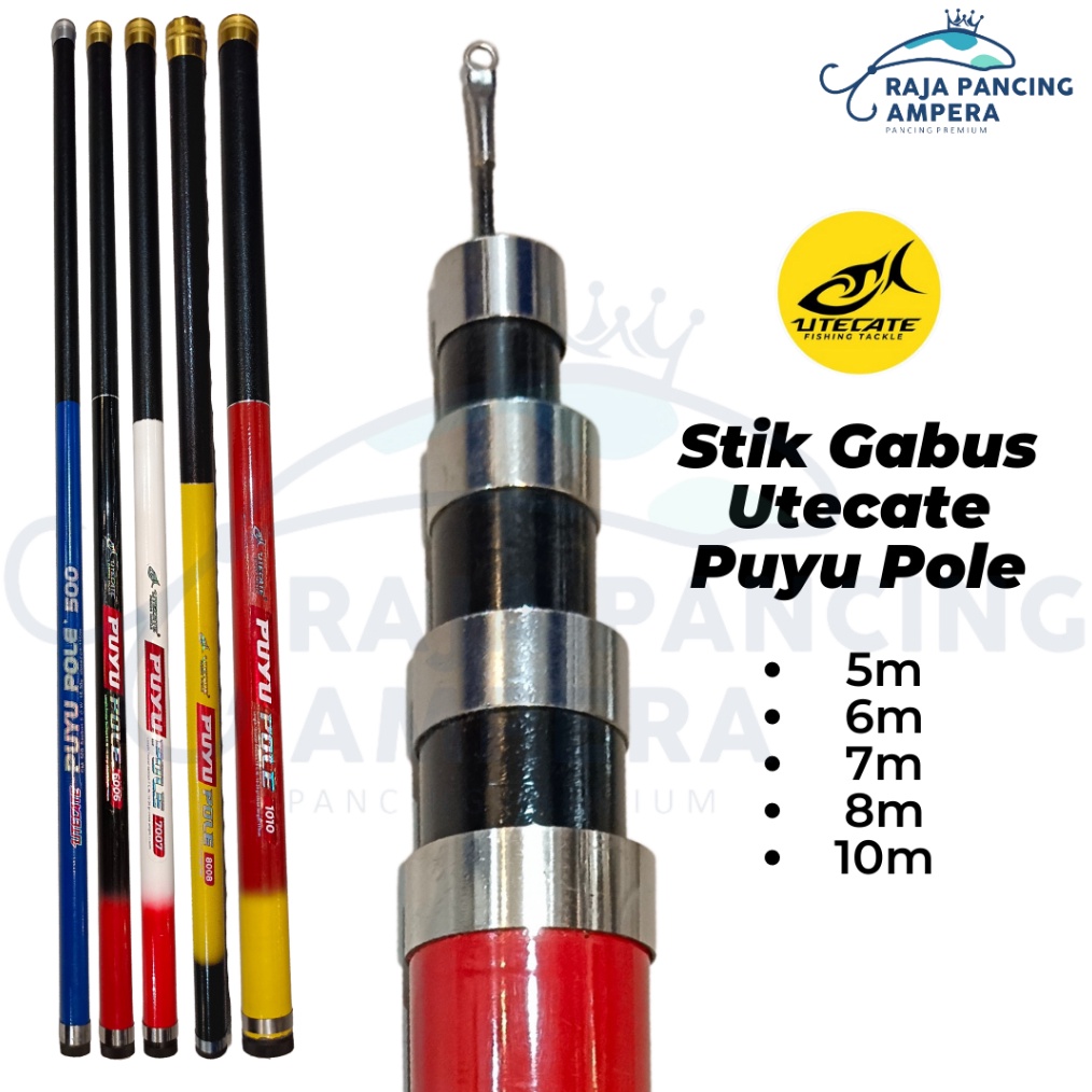 KODE P96Q Tegek Utecate Puyu Pole  Stik Gabus Kaku Ring Tip Fiber Solid  Joran Next Master Pole Manc