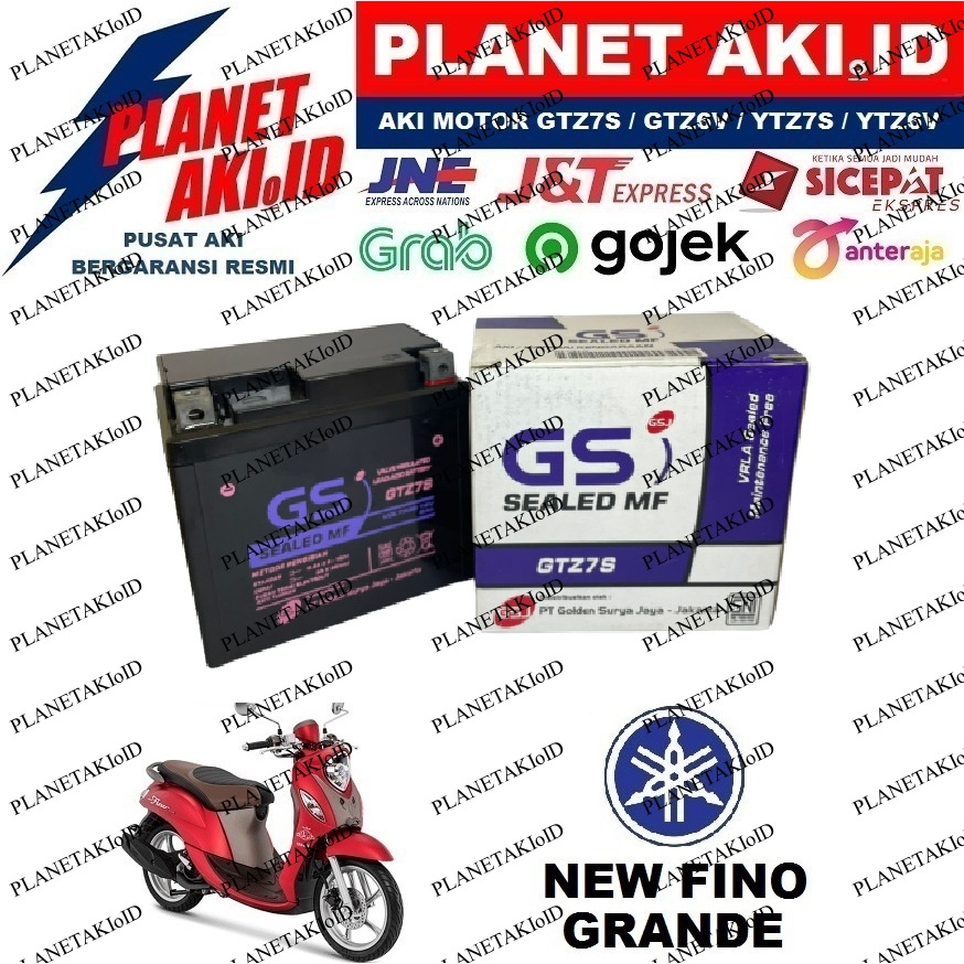 Aki Motor Yamaha New Fino Grande GTZ7S Accu Kering MF