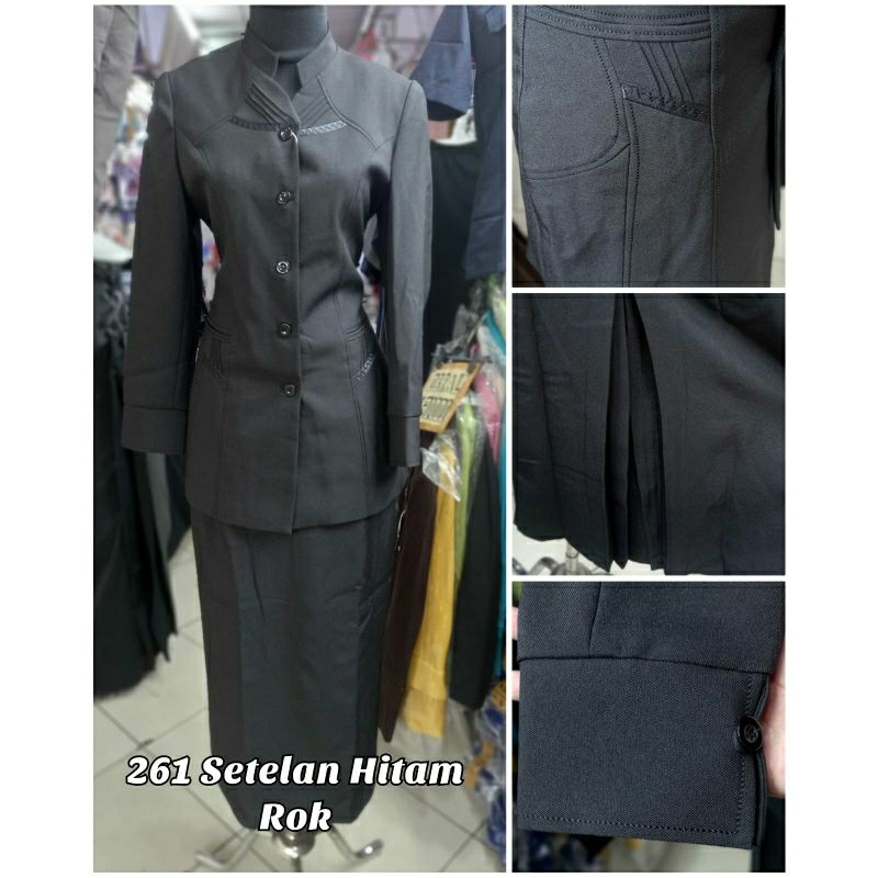 SERAGAM KERJA/SERAGAM PEMDA KANTOR/HITAM SETELAN ROK & CELANA