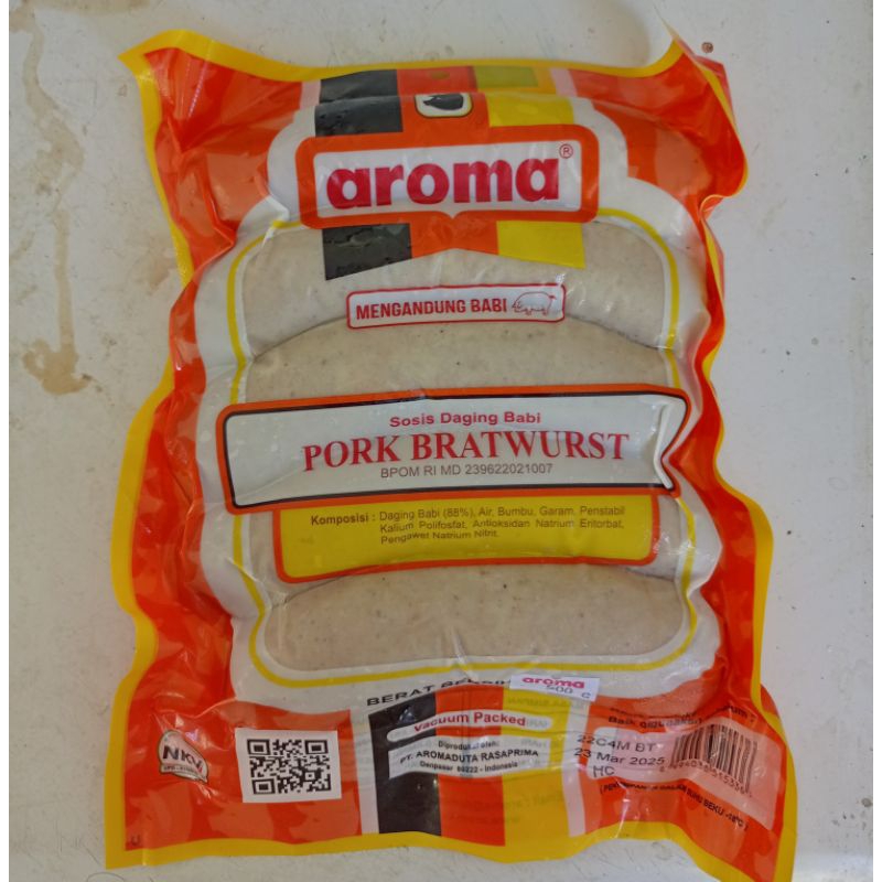 

Sosis Babi Bratwurst AROMA 500gr