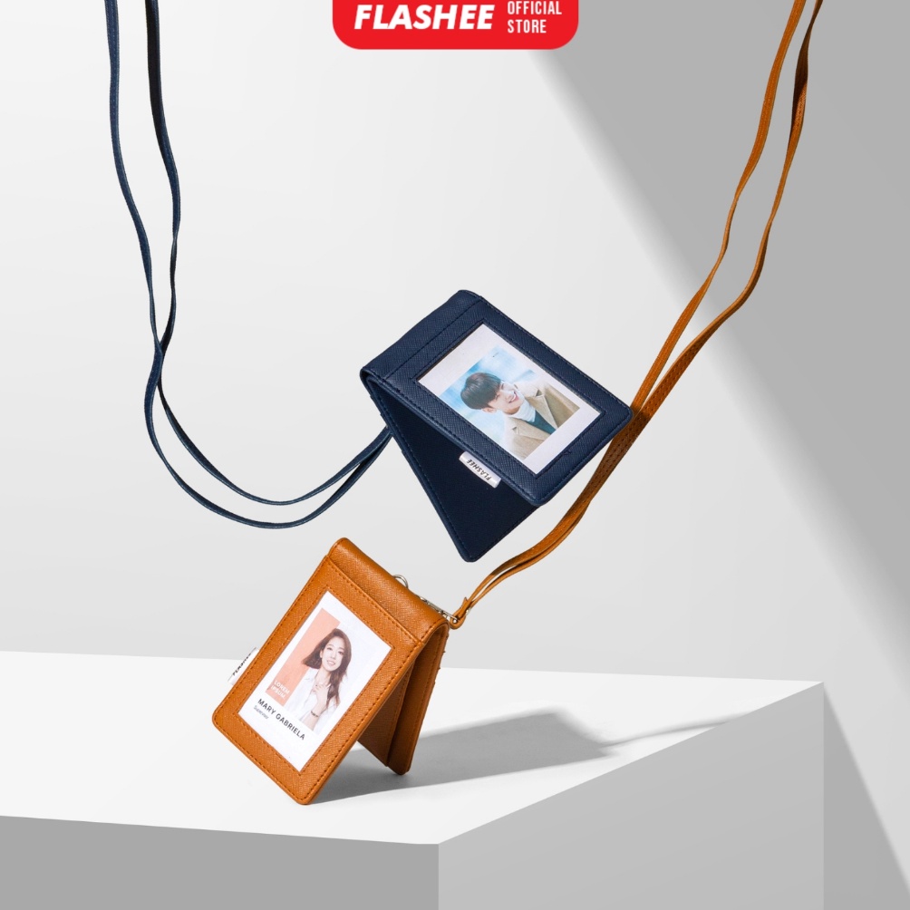 

KODE X38X Flashee ID Card Holder Magnet Tabby Lanyard Magnet Name Tag Kulit Termurah Berkualitas PU Leather ID Card