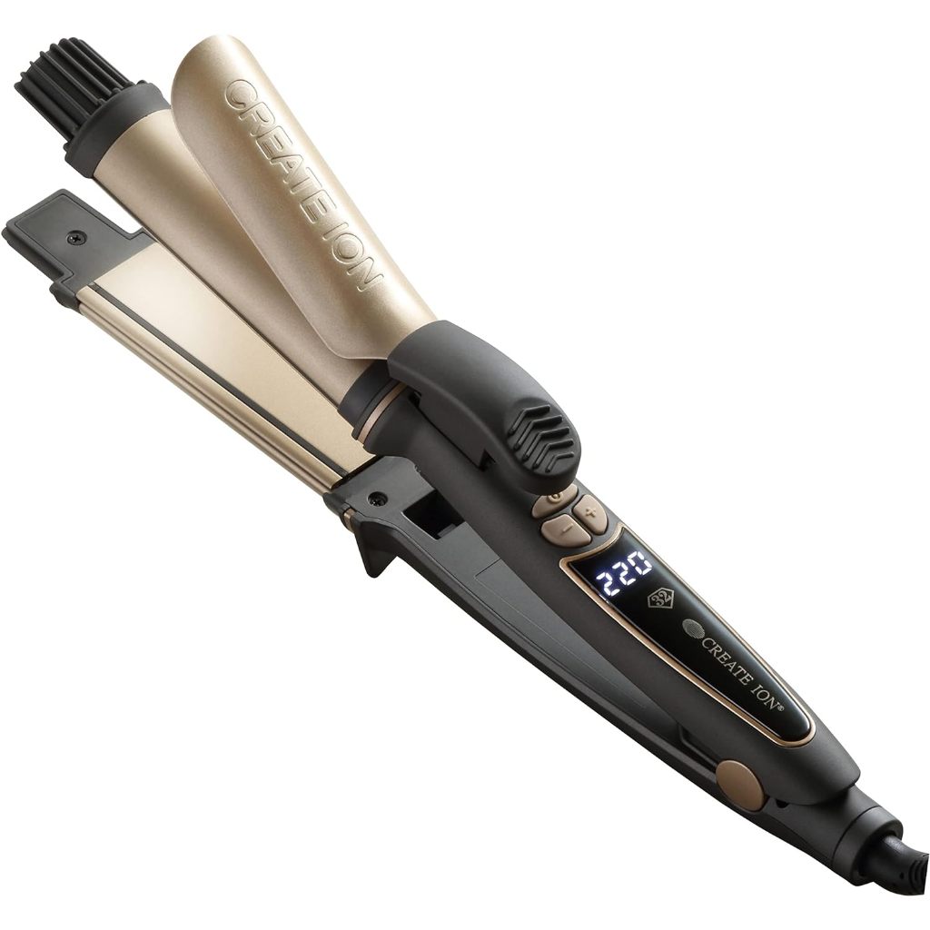 Create Ion Ceramic 2 Way Iron Curling Straight Black/Gold Japan