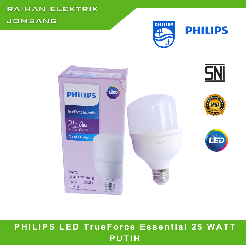 LAMPU LED PHILIPS 25W / LAMPU LED PHILIPS 25WATT /LAMPU LED PHILIPS TRUEFORCE ESSENTIAL 25W