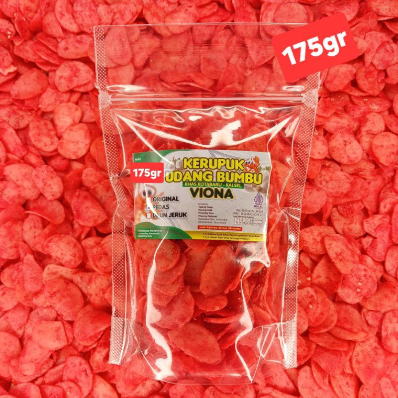 

KERUPUK UDANG BUMBU VIONA KHAS KOTABARU KALSEL PEDAS GURIH & RENYAH BERAT 175 GR