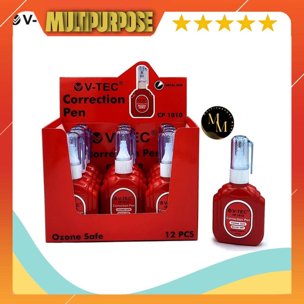 

[1PCS] TIP-X / TIP EX CAIR VTEC MERAH CORRECTION PEN CAIR V-TEC CP-1010 (1 PCS)