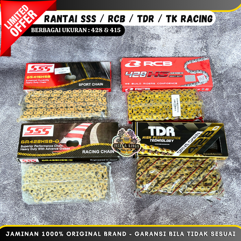 Chain Rantai Motor Ukuran 428 415 RX King Ninja RXS Jupiter Universal Gold Original SSS RCB TDR TK R