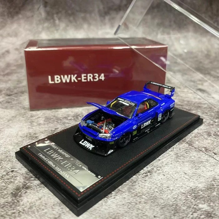Street Weapon LBWK Nissan Skyline ER34 GTR Blue Limited Edition ver 2 Black Rims