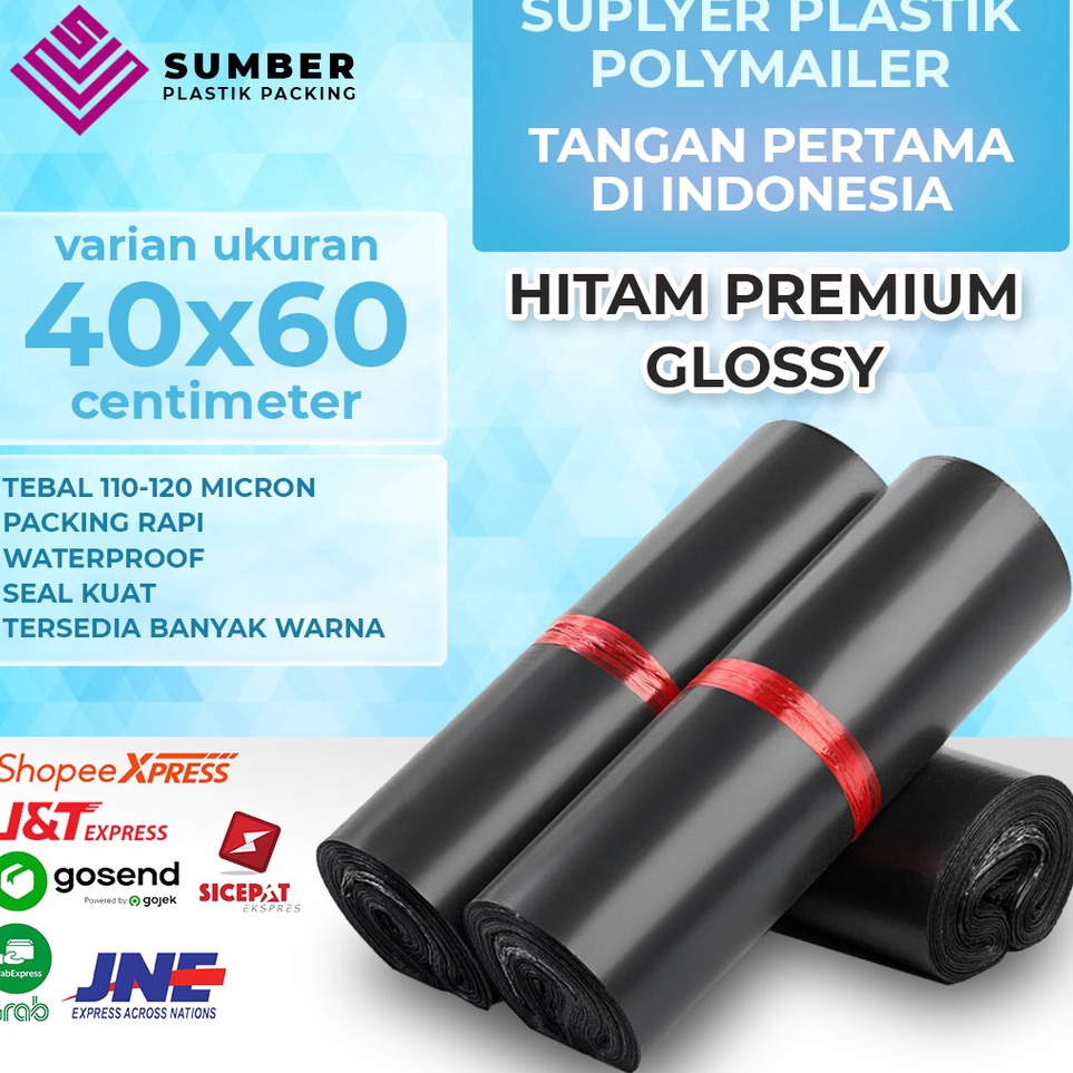 

KODE B49J 5 PCS 4X6 PLASTIK PACKING POLYMAILER HITAM TEBAL 12mm TERMURAH