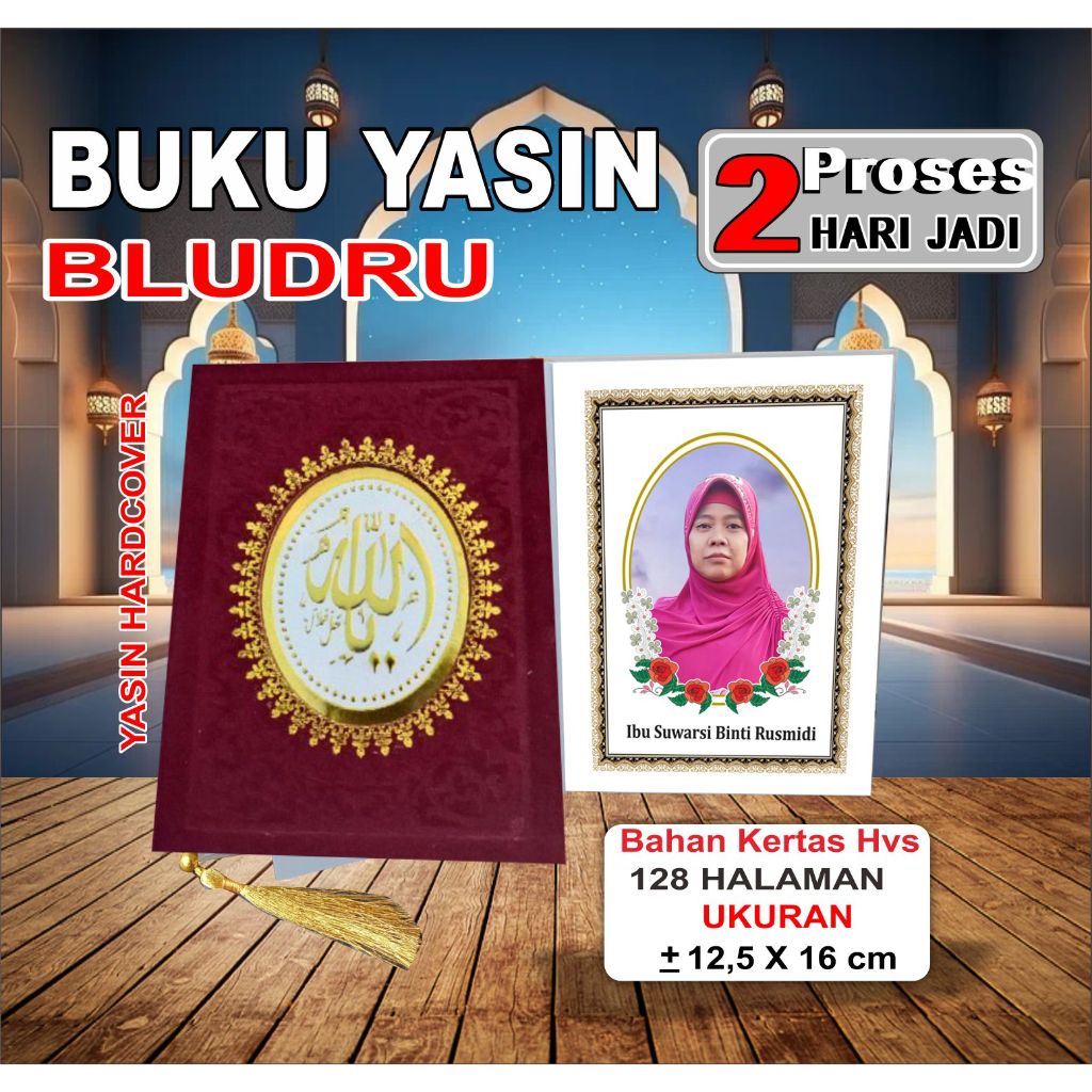 Yasin Hardcover Bludru 224 Halaman, art paper/kertas licin