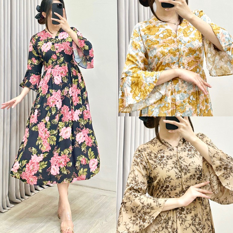 Come Amariel Kova Dress Daster Nyaman Bumil Busui Friendly