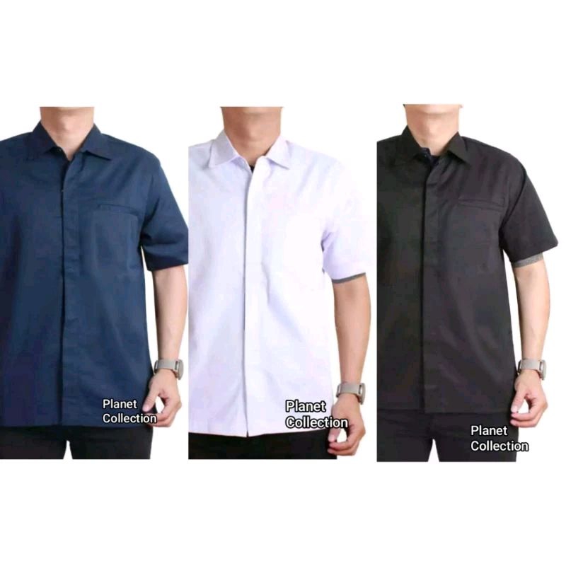Baju Seragam Kerja Kemeja Pria Lengan Pendek