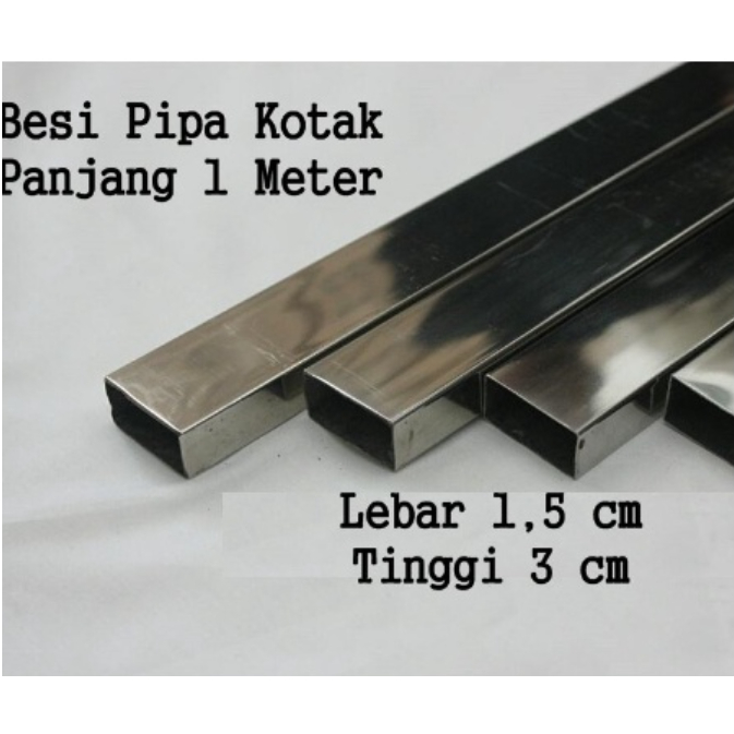 PIPA BESI KOTAK UKURAN PANJANG 100CM GANTUNGAN BAJU DISPLAY