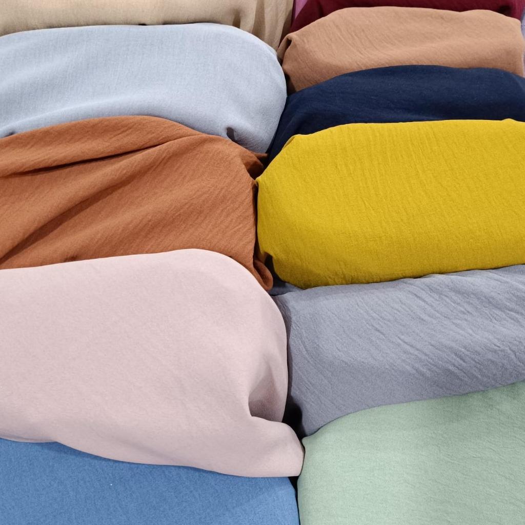 BAHAN KAIN CRINKLE POLOS METERAN