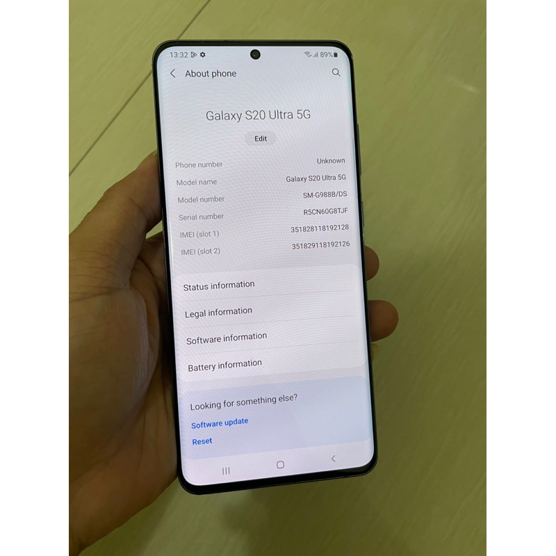 samsung galaxy s20 ultra 5G 128gb 12gb exynos ex inter bekas blokir imei