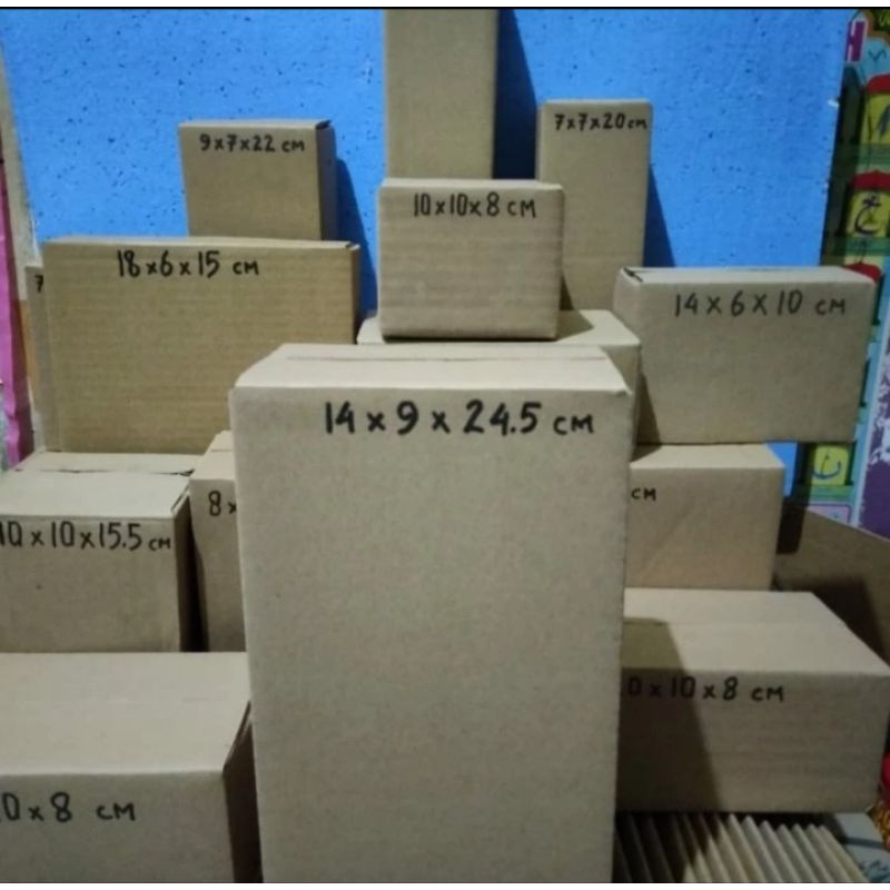 

kardus packing ukuran PxLxT 14x9x24,5cm