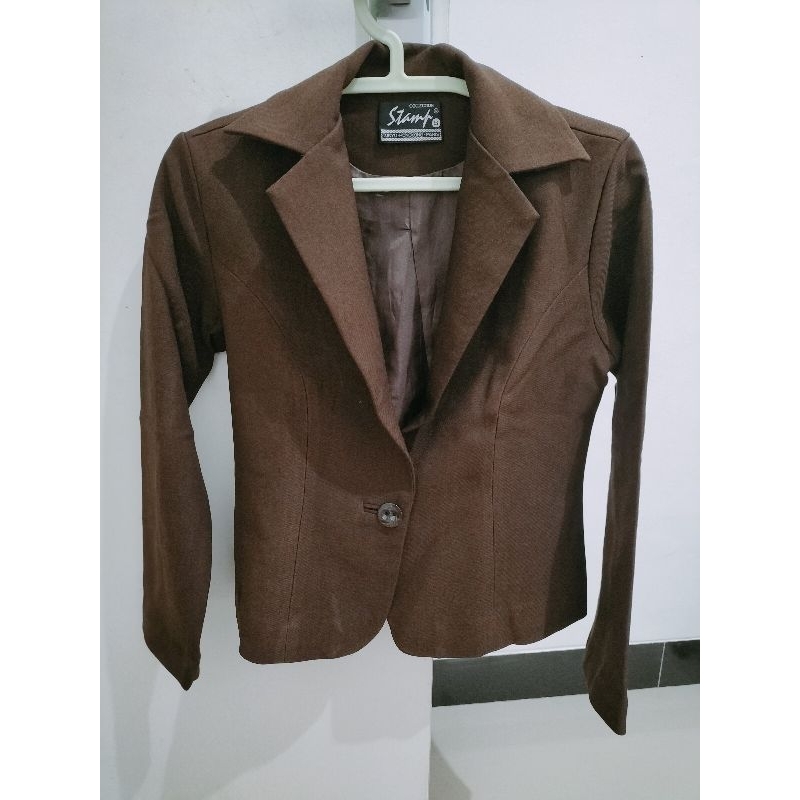 Preloved- Blazer Stamp Coklat