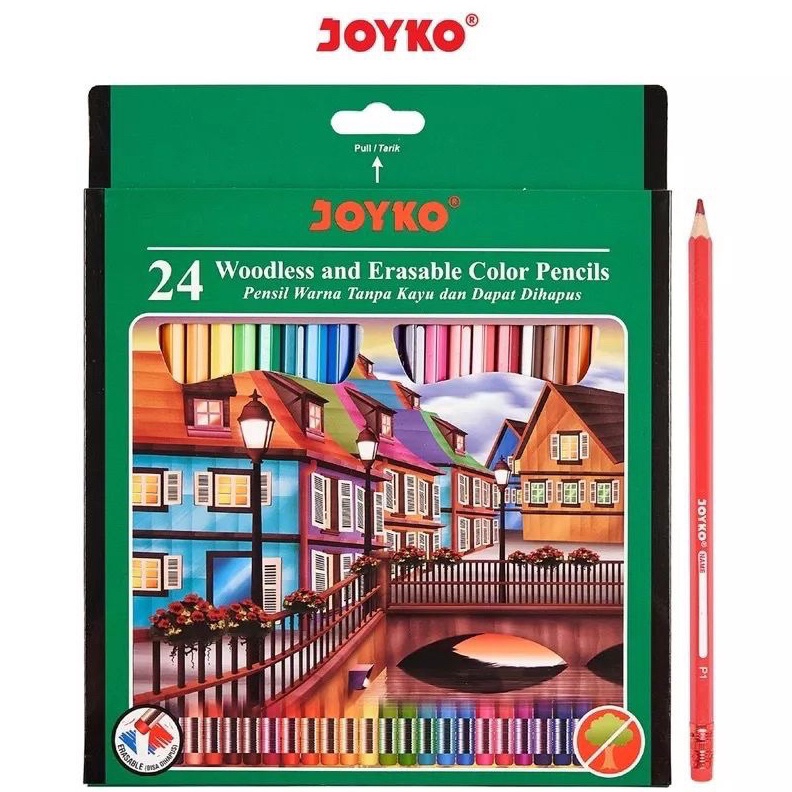 

NEW Pensil warna Joyko bisa di hapus 24 Warna Pensil Warna Joyko Erasable isi 24 include penghapus ART P9E5