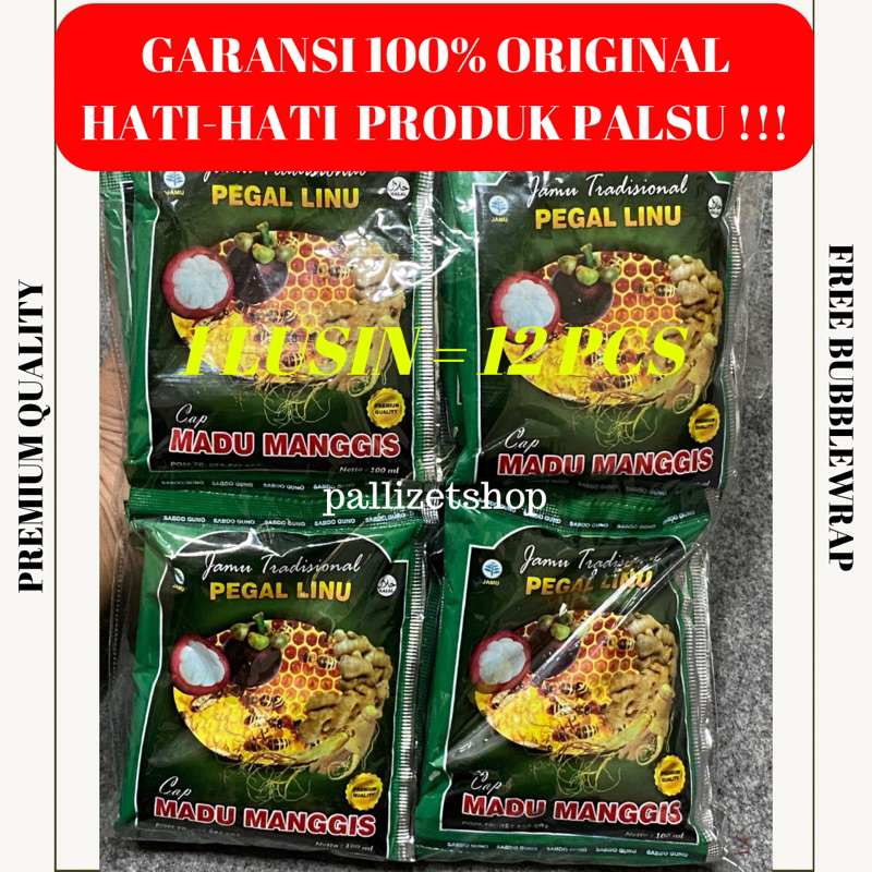 

PREMIUM QUALITY ORIGINAL | [1 LUSIN/12 pcs] COD|ORIGINAL JAMU TRADISIONAL PEGAL LINU CAP MADU MANGGIS 100 ML ASLI SOLO