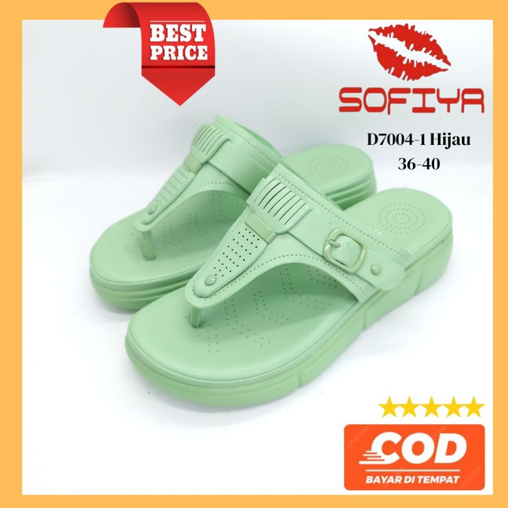 SOFIYA - SANDAL JEPIT  WEDGES WANITA IMPORT ORIGINAL RINGAN DAN EMPUK TERBARU