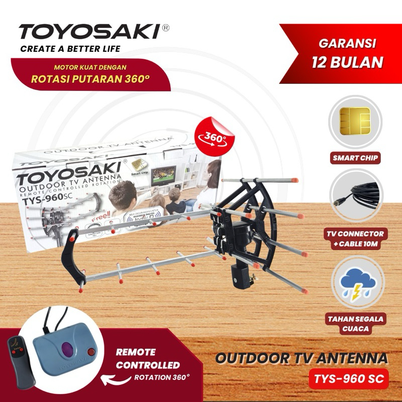 Antena tv digital toyosaki outdoor 960 / antena luar digital toyosaki 960 original toyosaki