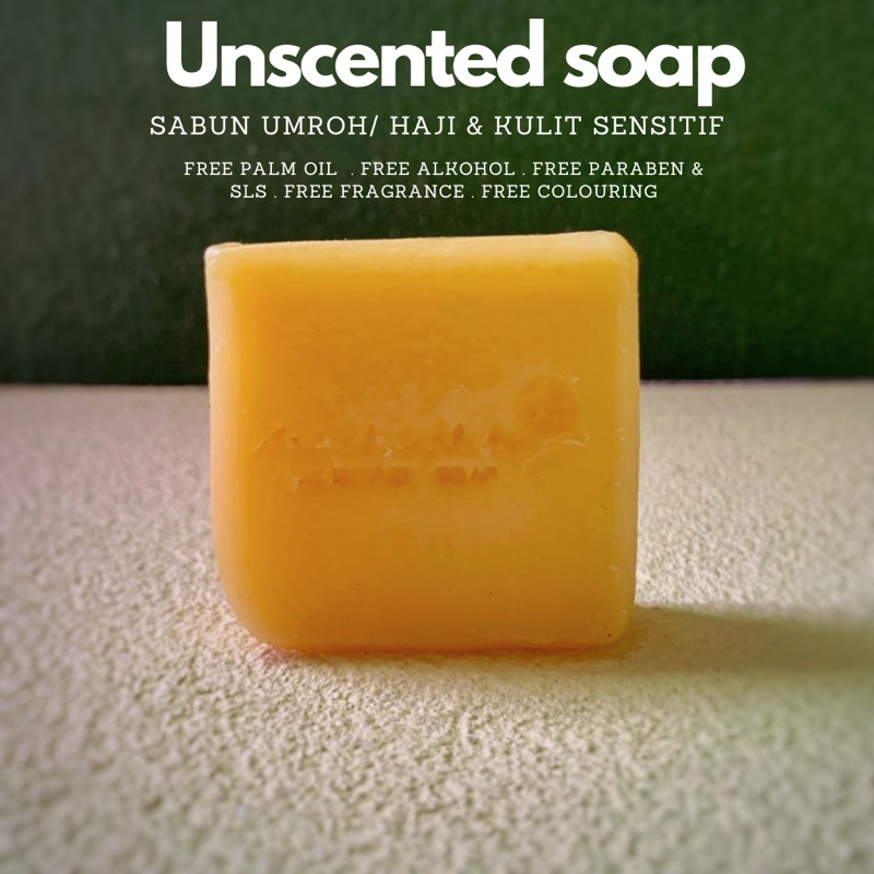SABUN HAJI/UMROH UNSCENTED tanpa alkohol aroma dan pewarna original free palm oil dan free sls sabun