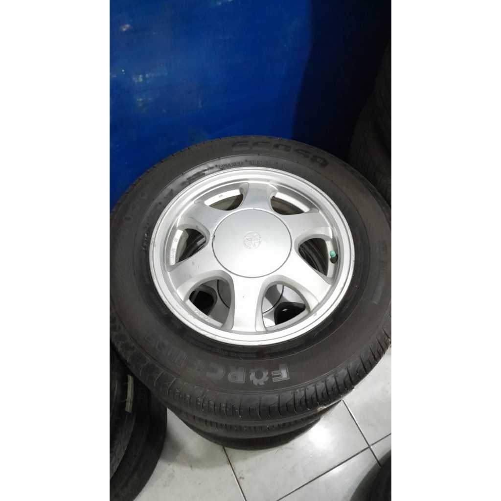 velg mobil bekas copotan soluna r14x5 lubnag 4x100 seken murah plus ban