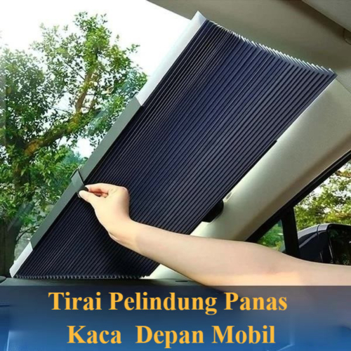 Jual Penutup Tirai Pelindung Panas Kaca Depan Mobil Sun Shield Portable Murah