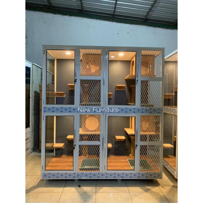 kandang kucing aluminium  kandang kucing minimalis kandang kucing modern kandang kucing kaca kandang