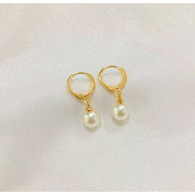 Anting Mutiara Titanium Gold