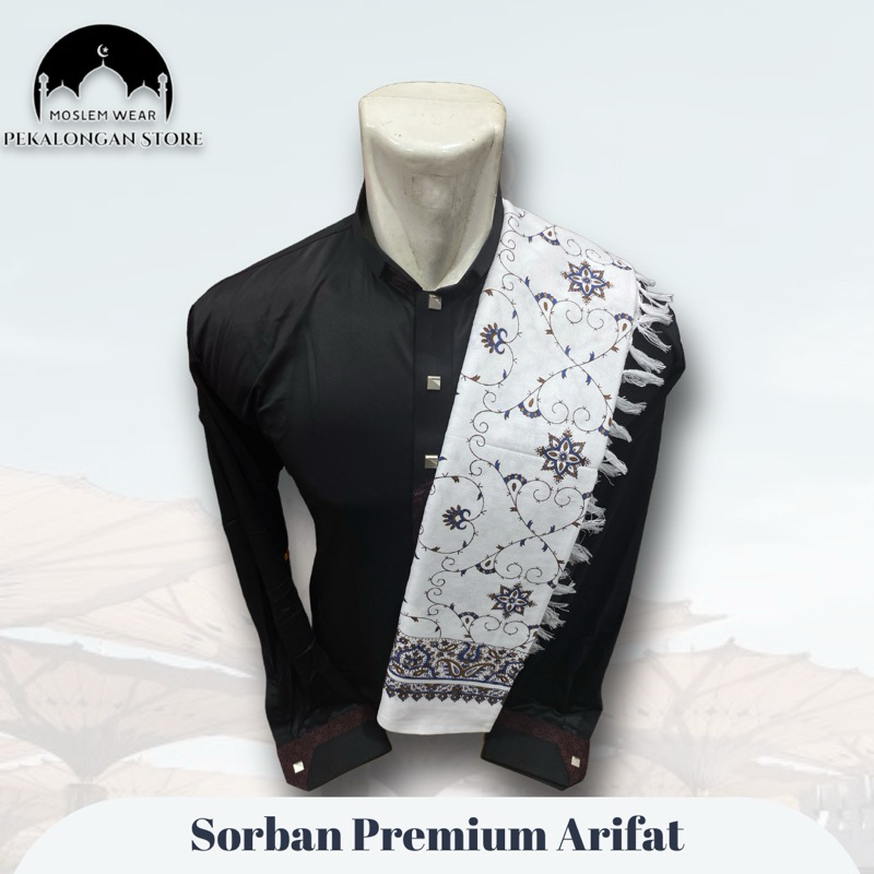 official rida / sorban kashmiri arifat yasmeen / sorban putih printing premium / sorban cream /