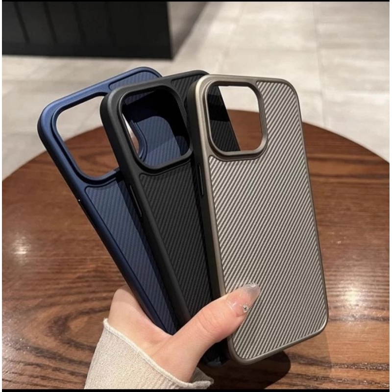 Carbon hybrid case Iphone 15 Pro Max Case Iphone 15 Pro Max soft case TPU-BLACK IPHONE 15