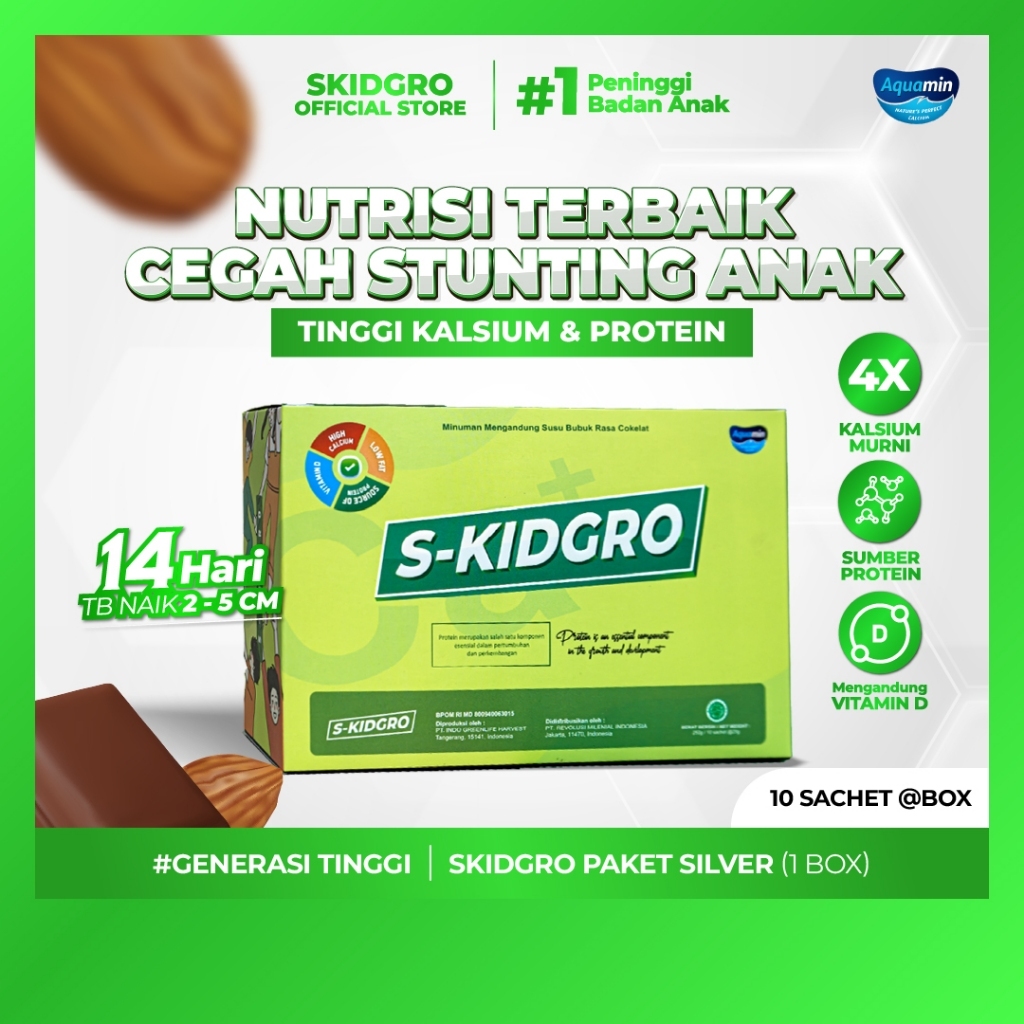 

S-KIDGRO - Susu Peninggi Badan Terbaik Untuk Anak (Free Skipping / Tumbler )