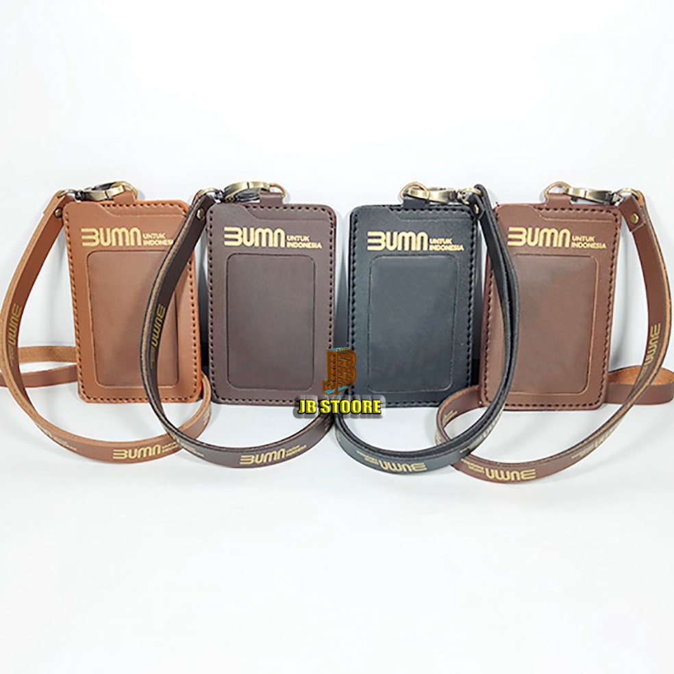 

KODE A87N Tempat Id Card BUMN 3K Kulit Id Card Holder Bumn Indonesia Gantung name tag bumn tali kulit