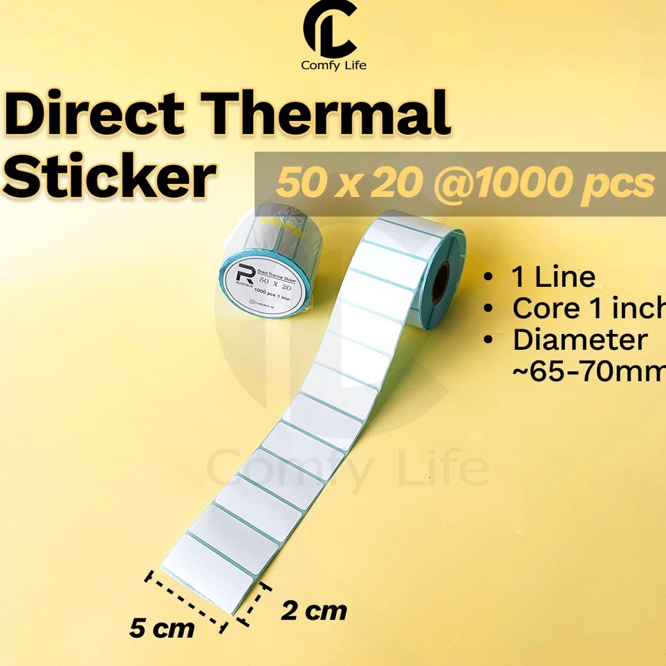 

Super Special DIRECT THERMAL STICKER 5x2 MM KERTAS LABEL STIKER BARCODE 1 LINE 1 PCS