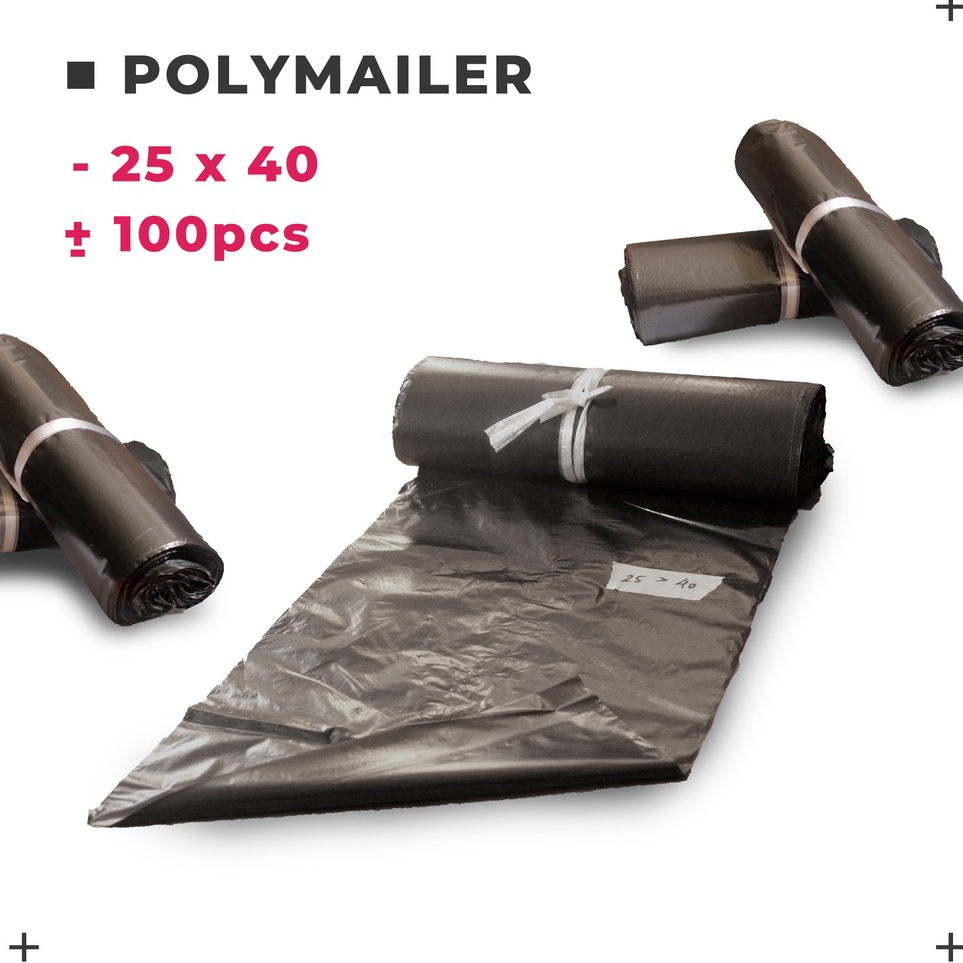 

Super Stock Plastik polymailer 25 x 4 Hitam packaging Kantong Amplop isi 1 pcs
