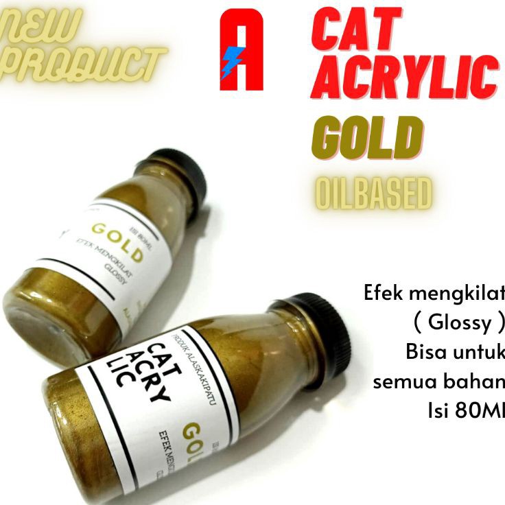 

Promo Terbaru Cat acrylic oilbased warna GOLD isi 8Ml