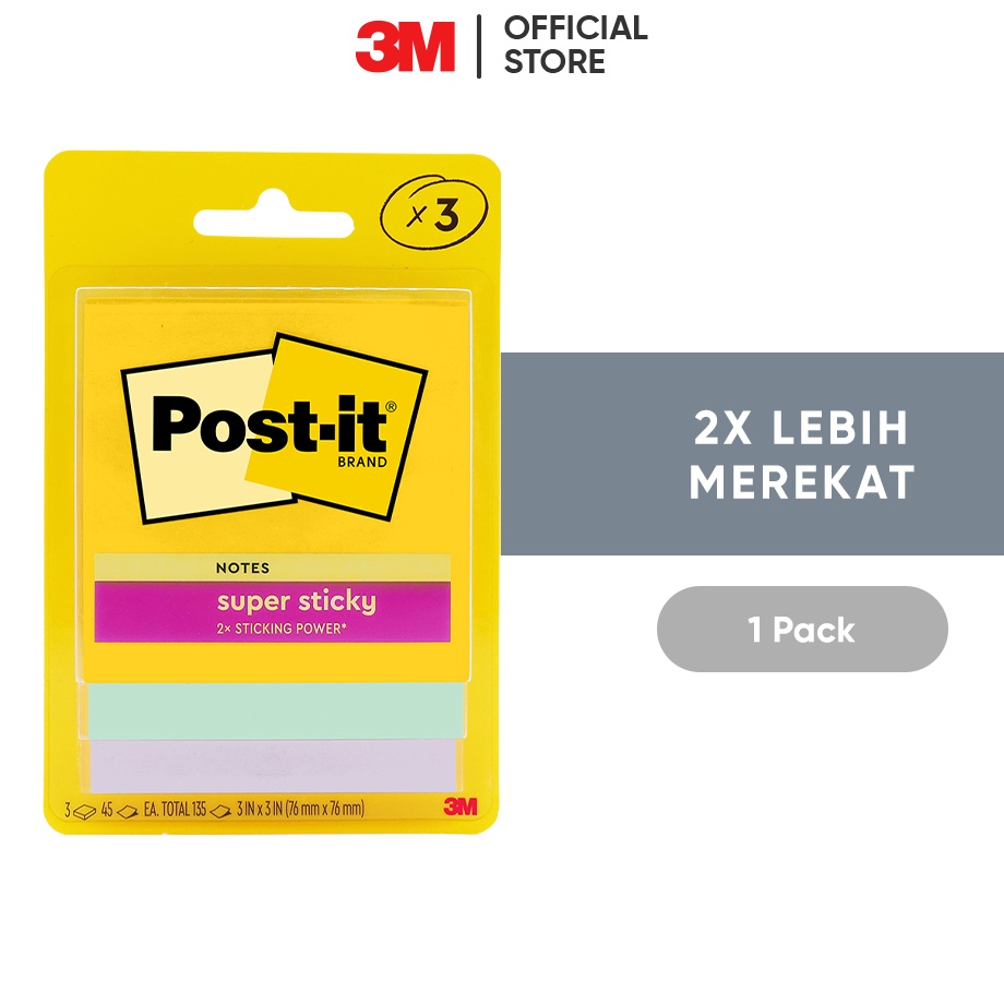 

Serbu Murah 3M Postit Super Sticky Notes 33213SSJP SWT 2x Lebih merekat 1 pak 76x76 mm Untuk dipermukaan kertas