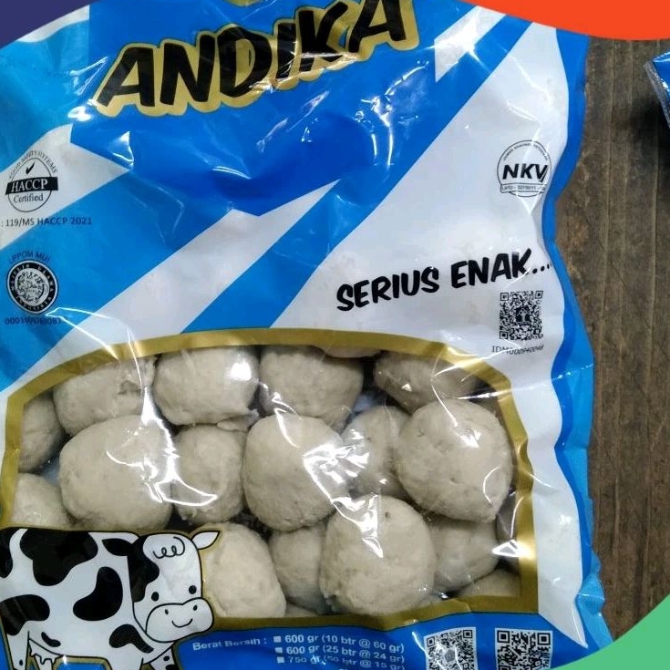 

BAKSO DAGING KOMBINASI SAPI & AYAM CAP ANDIKA isi 50pcs 750gr - hai frozen food