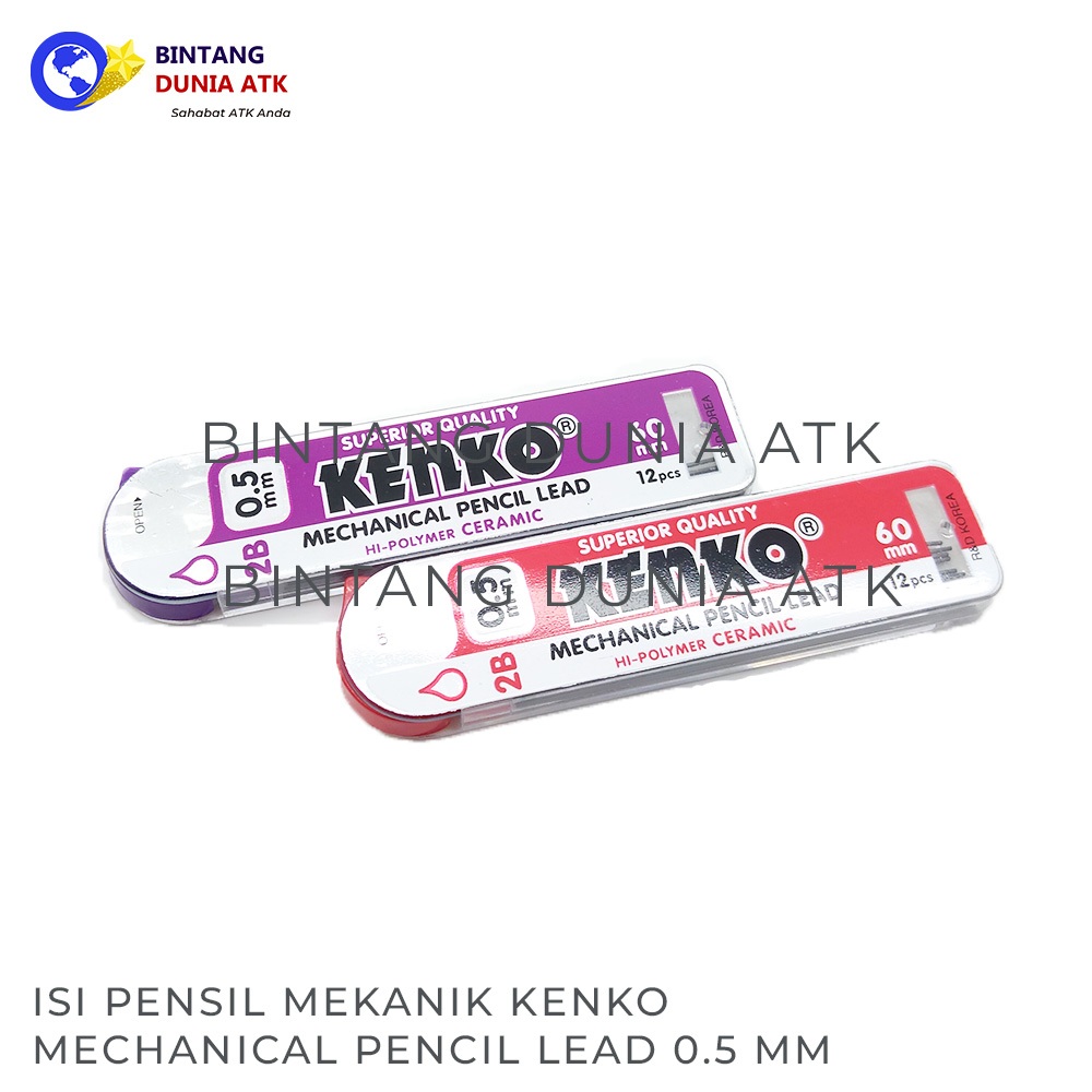

Isi Refill Pensil (Kenko Pencil Lead) / Isi Pensil Mekanik 2B PL-05 (0.5 Mm x 60 Mm)