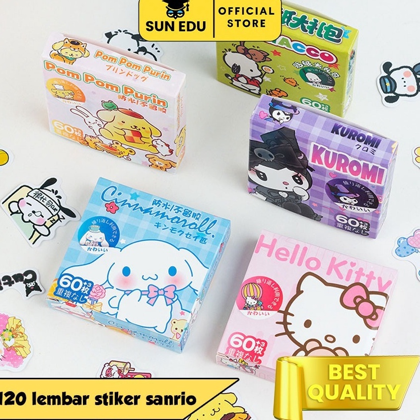 

Top Shipment 6PCS Stiker sanrio dekorasi jurnal DIY Stiker kuromi cinnalmorol pikachu japan kartun