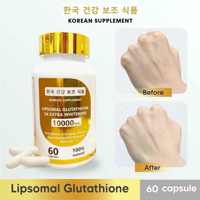 LIPOSOMAL GLUTATHIONE WHITENING EXTRA SUPLEMEN PENCERAH KULIT PEMUTIH BADAN