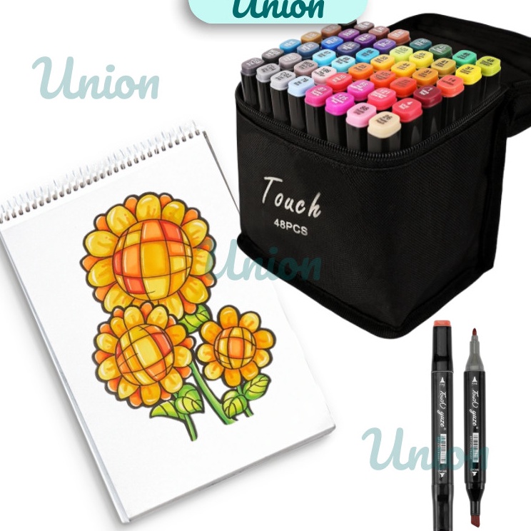 

Harga Bersahabat UM Touch 122448 Warna Sketsa Spidol Marker Set Animation Markers Pena Berujung Ganda Twin Market Set Spidol