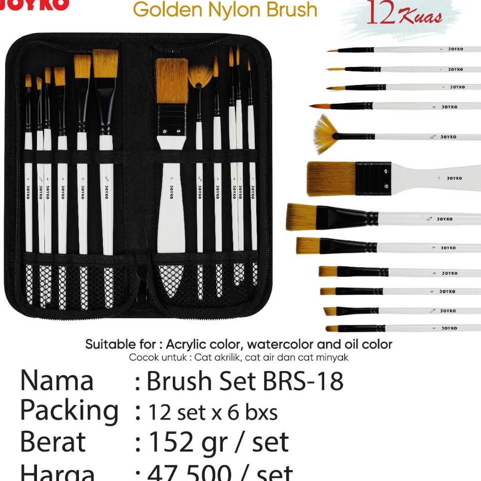 

Super Bonus Brush Kuas Cat Air Lukis Acrylic Joyko BRS18
