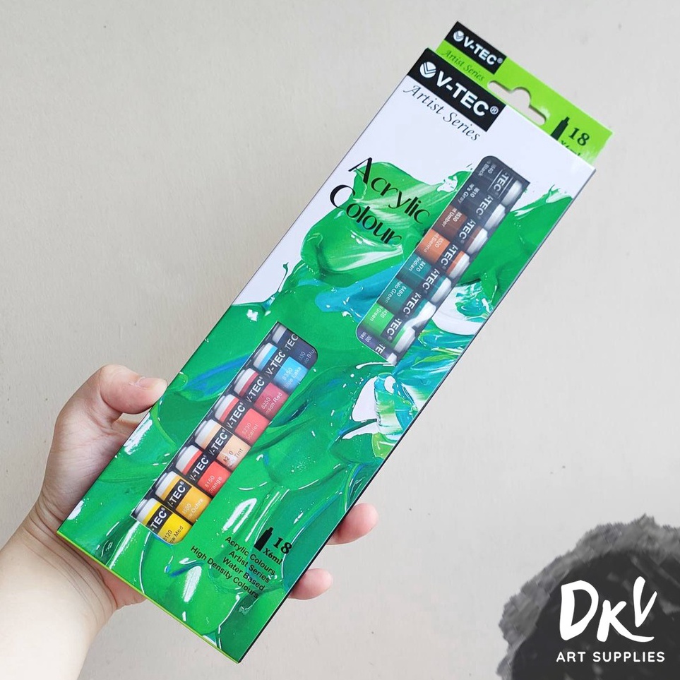 

Ready Terunik VTEC Acrylic Colour Cat Akrilik 6ml 12ml tube 12 18 Colors warna per Set VTEC