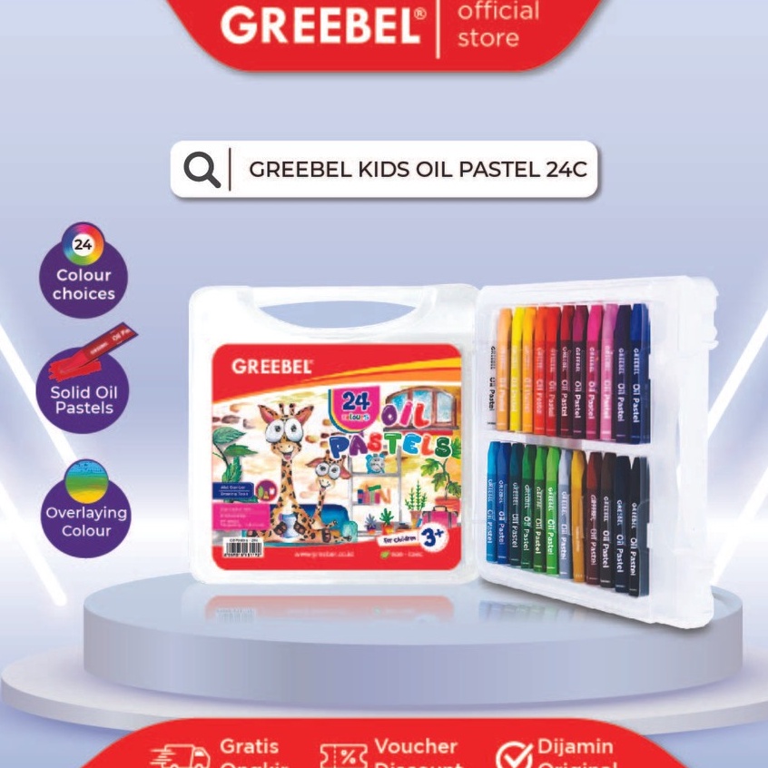 

Model Terjamin Crayon Greebel 24 Warna Oil Pastel Greebel 24 Warna Non Toxic