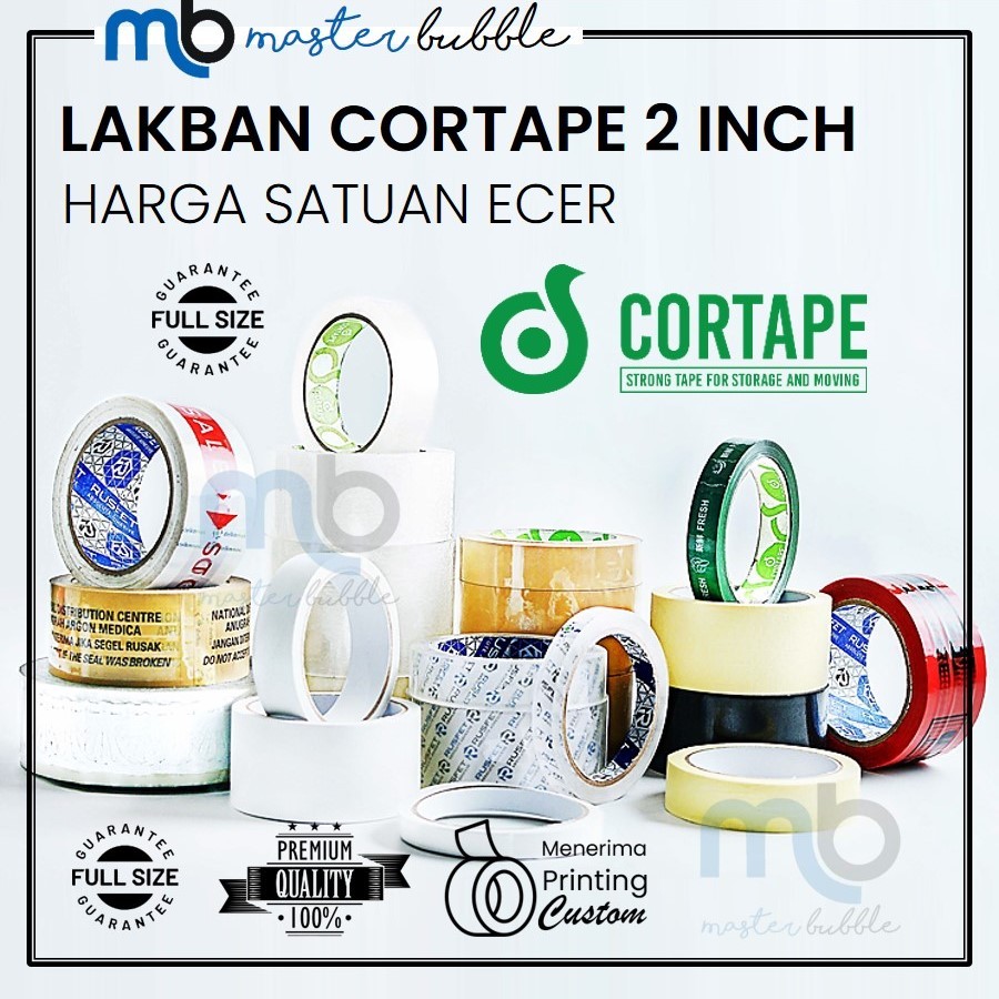 

Lakban Selotip OPP Tape Cortape Bening 2 inch / 48mm x 90yard Harga Per-Slop isi 6 Roll Ekonomis RB9