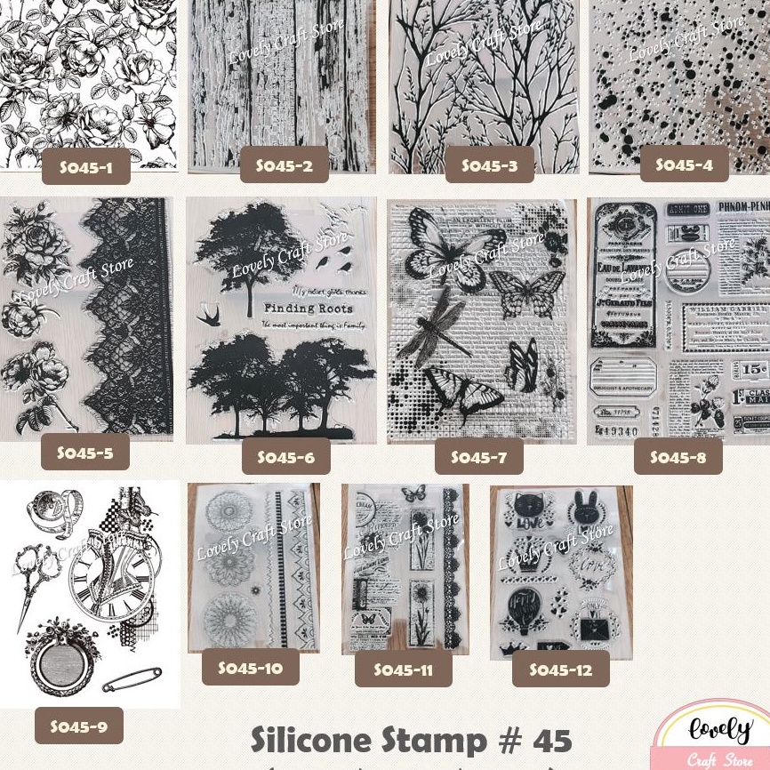 

Update Hemat LovelyCraftStore S 45 Transparent Silicone rubber Clear Stamp Cetakan Silikon Embosser Kue Fondant Cookies Clay Stempel Silikon Transparan Silicone Stamp Leaves Butterfly Daun Kupu untuk journal cards art craft scrapbook