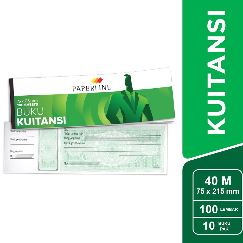 

Dijamin Untung Paperline Buku Kwitansi 75 x 215 mm 4lbr PPL KT 4 M